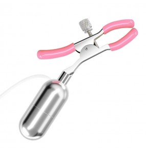 MIZZZEE - Vibrating Nipple Clamps Licking Vibrator Egg (Chargeable - Pink)